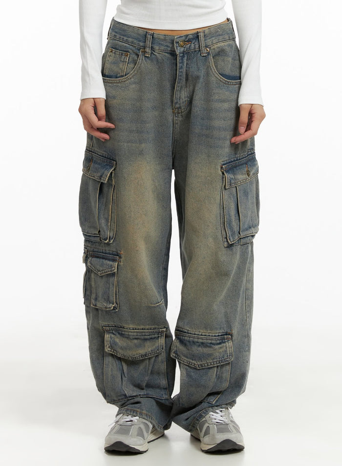 urban-washed-baggy-cargo-pants-ca424 / Blue
