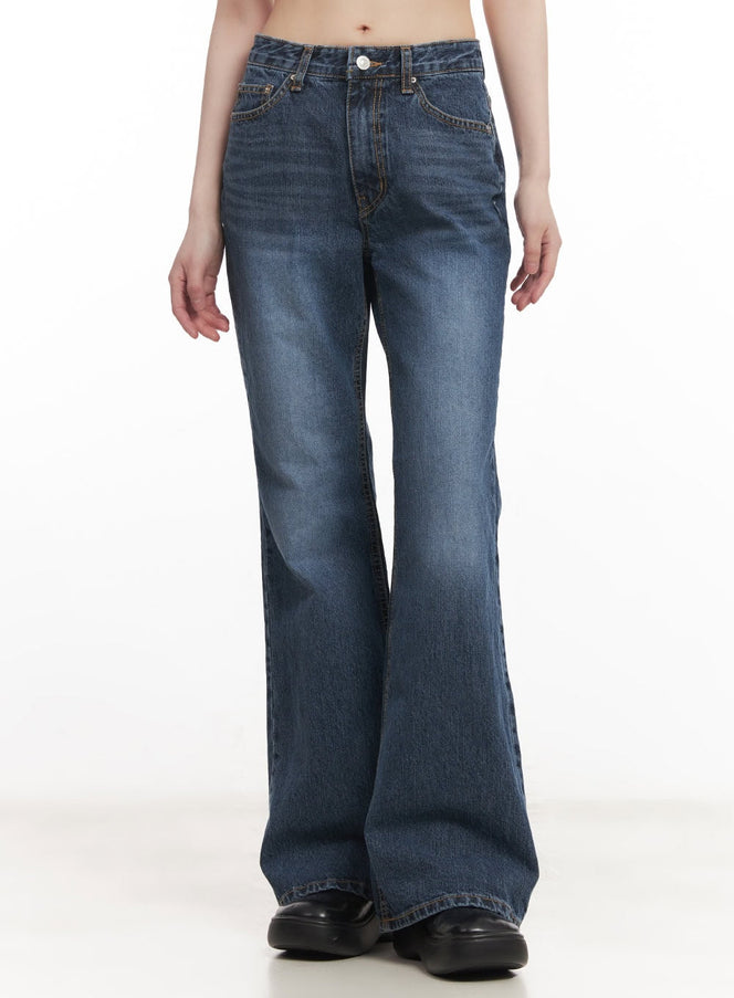 jazmin-washed-slim-fit-flared-jeans-cm520 / Blue
