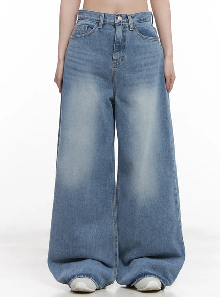 hyorin-washed-wide-leg-jeans-cu523 / Blue