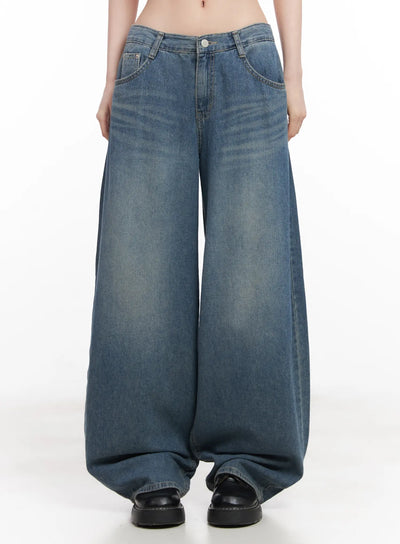 chaewon-washed-wide-leg-jeans-cu511 / Blue