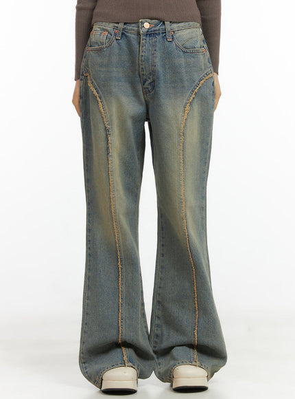 naomi-yellow-denim-flare-jeans-co410 / Blue