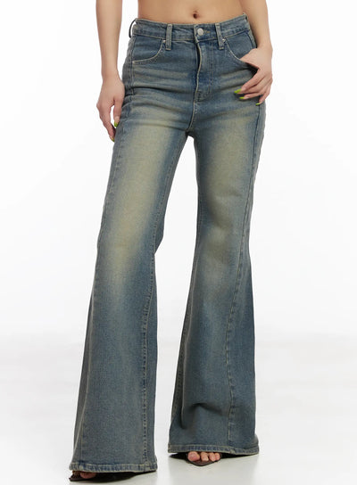 sakura-mid-rise-flared-bootcut-jeans-cm520 / Blue
