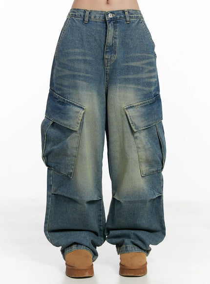 jake-wide-leg-cargo-jeans-cj515 / Blue