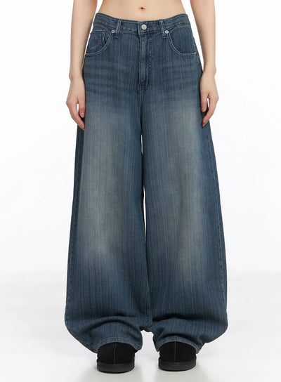 adel-cubic-wide-leg-jeans-cj501 / Blue