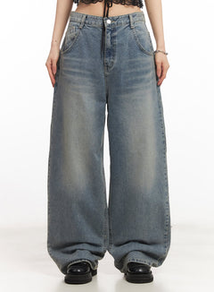 ginny-washed-wide-leg-jeans-ca514 / Blue