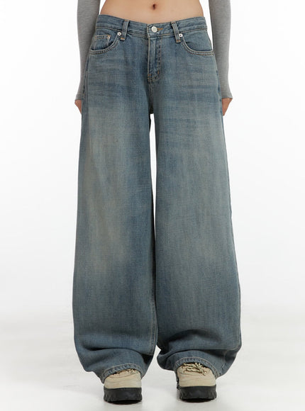 nadia-washed-low-waist-baggy-jeans-co424 / Blue