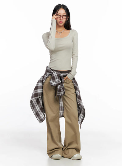 contrast-bootcut-cotton-pants-co515