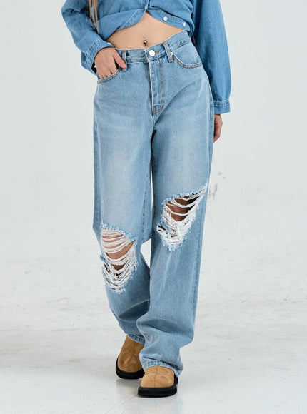 Ripped Maxi Denim Pants Unisex CO14