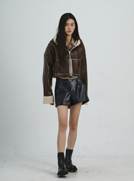 Faux Leather Shorts CD06