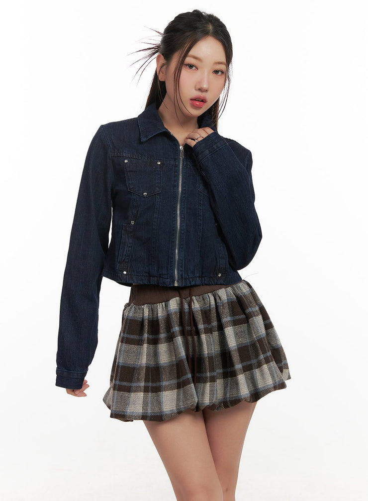 cropped-denim-jacket-cn426 / Dark blue