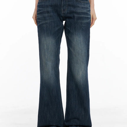 amira-washed-low-rise-flare-jeans-cc1109 / Dark blue