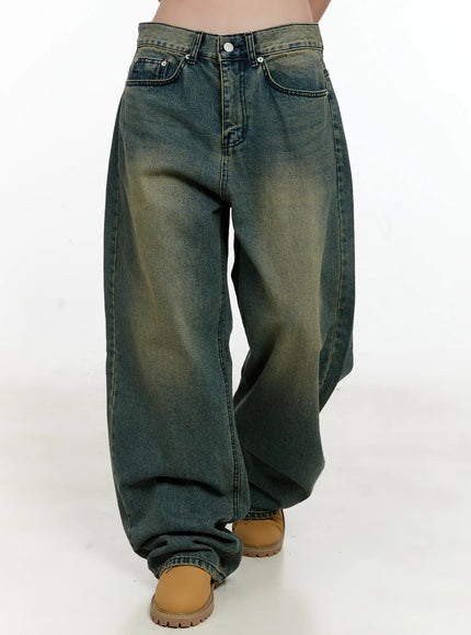 sooyoung-baggy-vintage-wash-jeans-cl531 / Dark blue