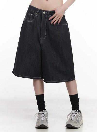 no-fade-stitched-jorts-cu519 / Dark blue