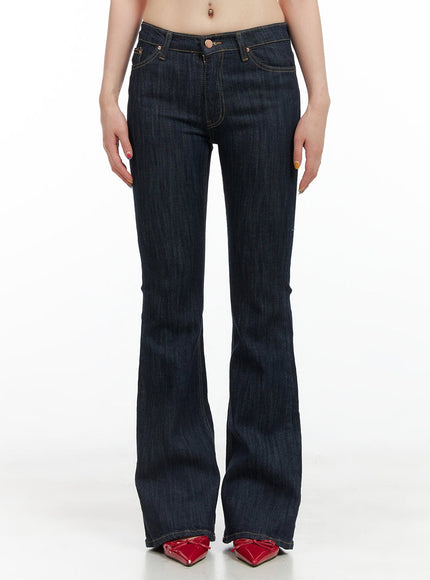 lila-slim-fit-bootcut-jeans-cg409 / Dark blue