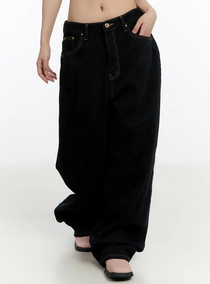 elena-wide-leg-jeans-cn524 / Dark blue