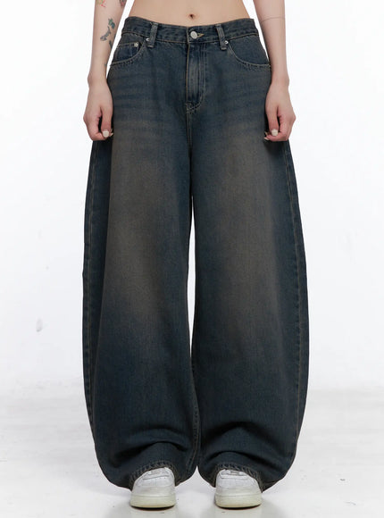 ocean-faded-balloon-fit-jeans-cs510 / Dark blue