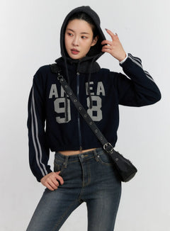 slim-fit-graphic-fleece-zip-up-cd509 / Dark blue