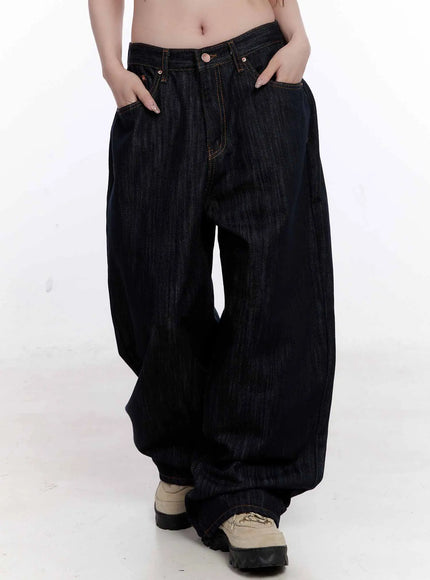 haewon-dark-washed-baggy-jeans-cs530 / Dark blue