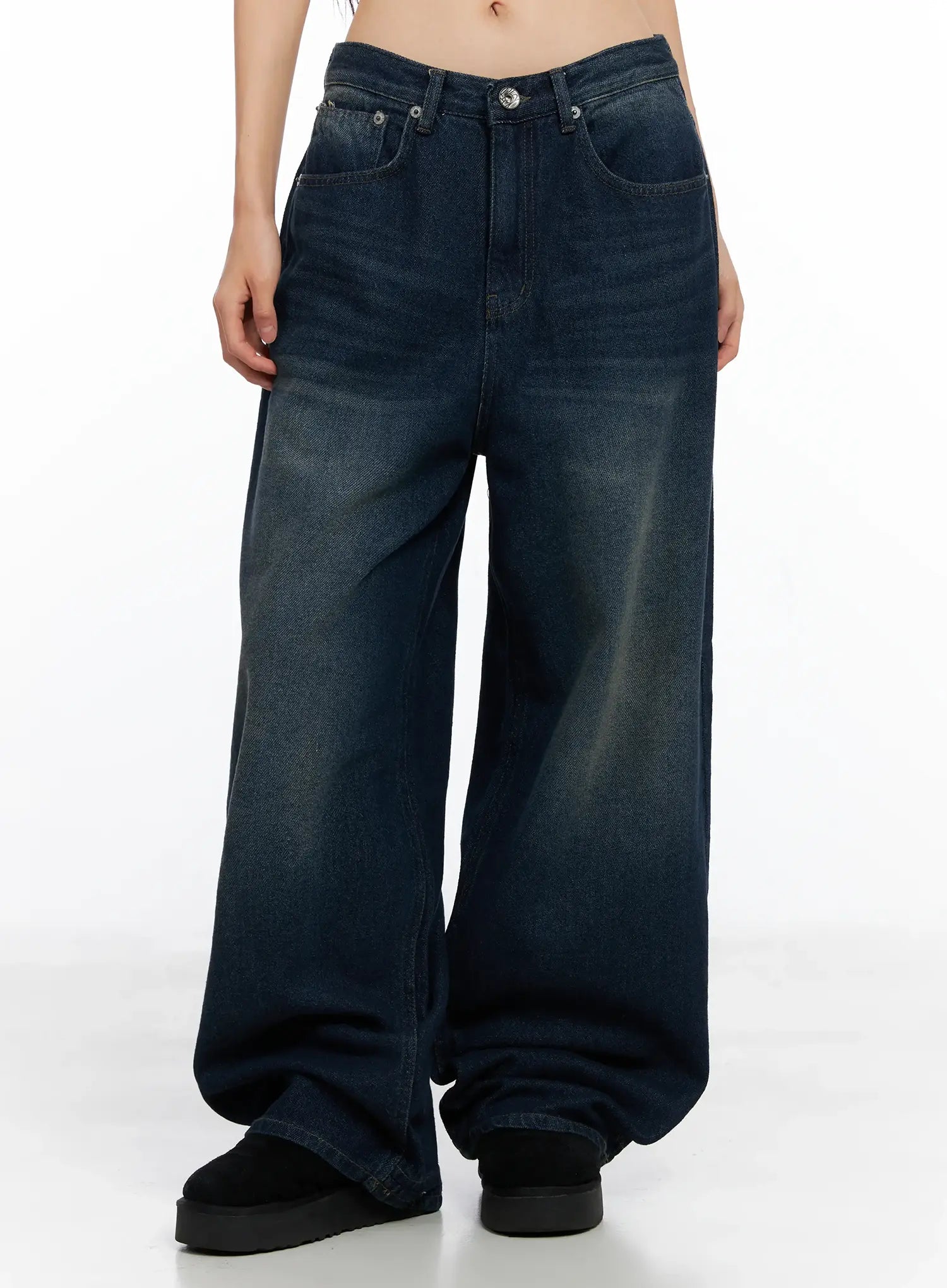 rayna-vintage-washed-wide-jeans-co528 / Dark blue