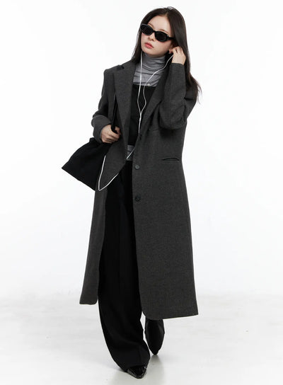 garnet-wool-blended-chester-long-coat-cn518 / Dark gray