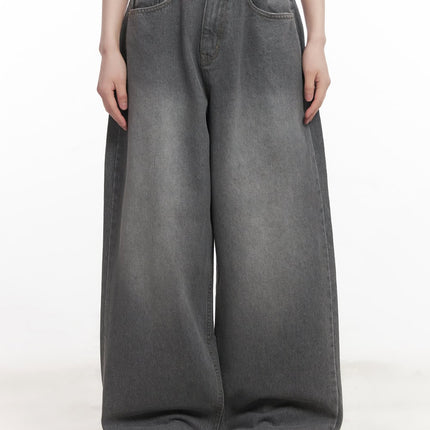 venessa-washed-baggy-jeans-cm528 / Dark gray