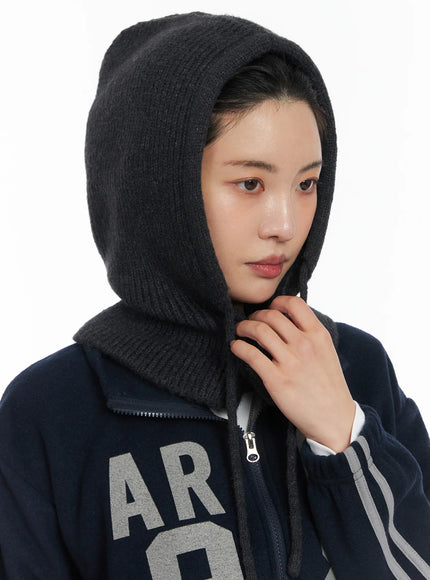 knit-button-balaclava-cd509 / Dark gray