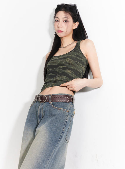 camo-chic-tank-top-ca514 / Dark green