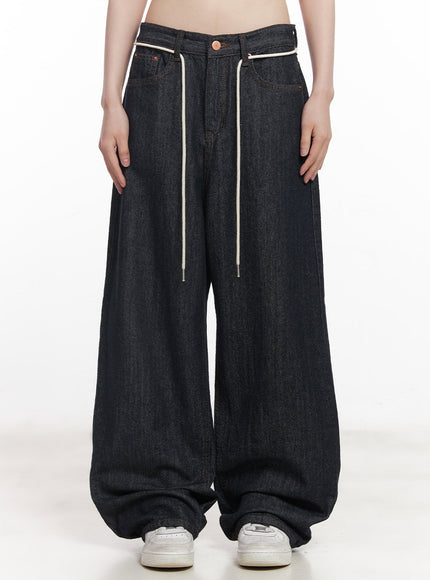 kirsten-string-wide-leg-jeans-im528 / dark blue