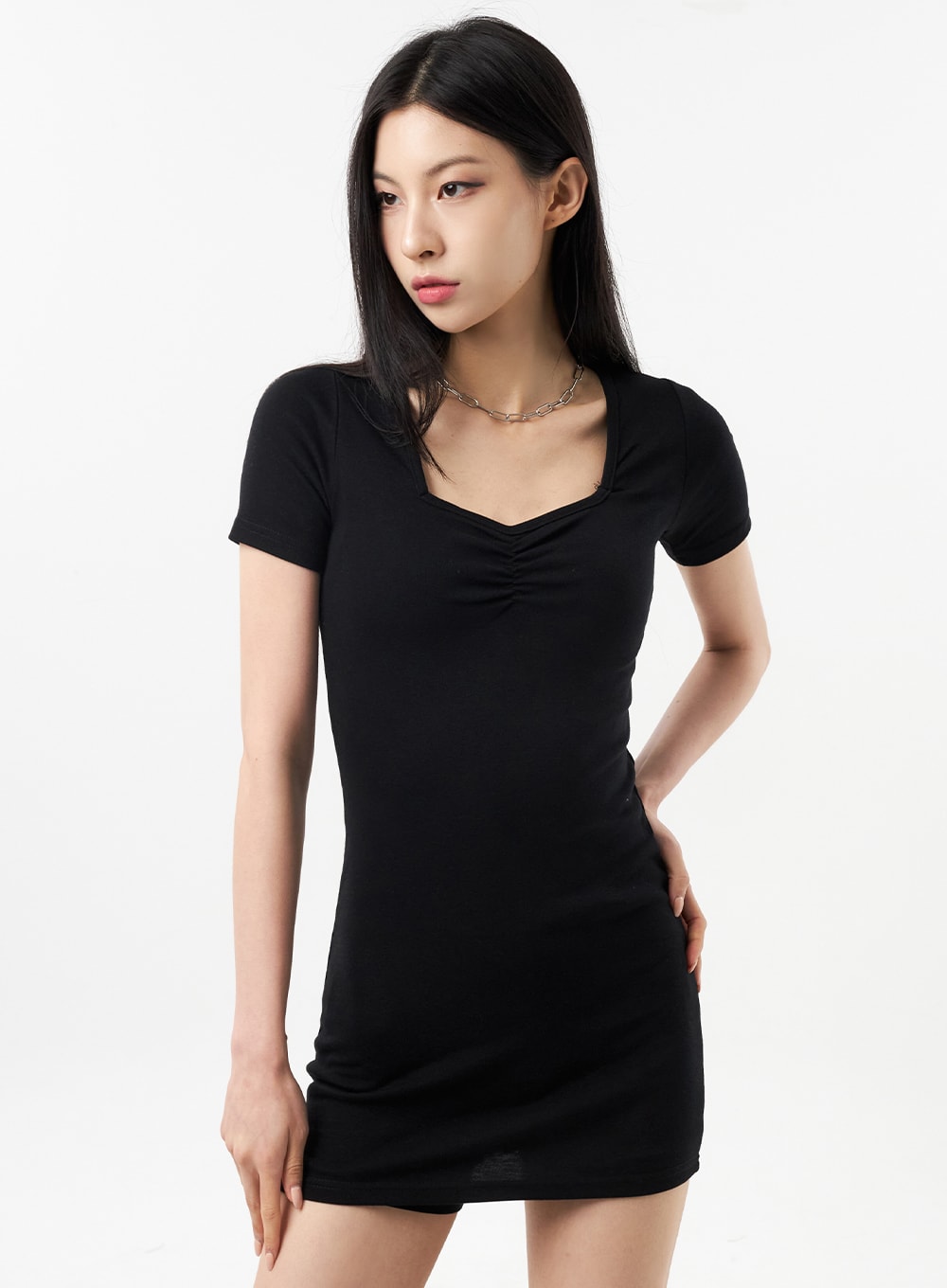 Short Sleeve Mini Dress CU309 - Korean Women's Fashion | LEWKIN