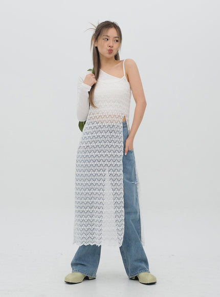Torn Wide Leg Jeans C1002