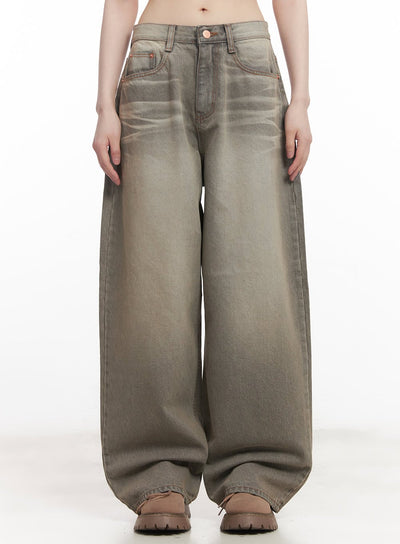 joey-washed-wide-leg-jeans-cm528 / Gray