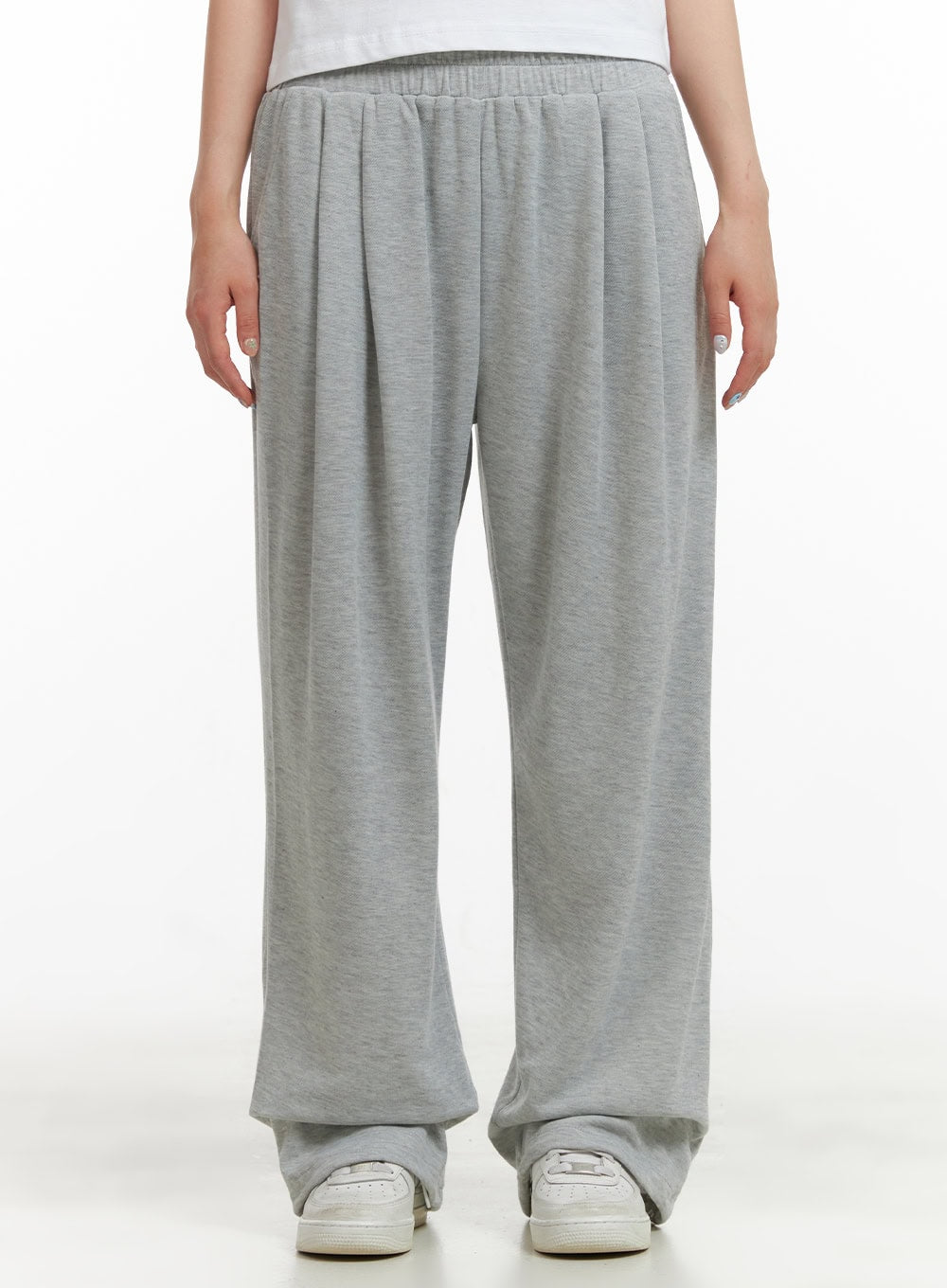 pintuck-banded-sweatpants-cu424 / Gray