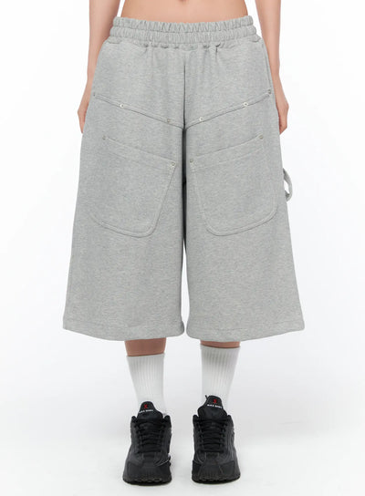 oversized-bermuda-sweat-shorts-ca515 / Gray