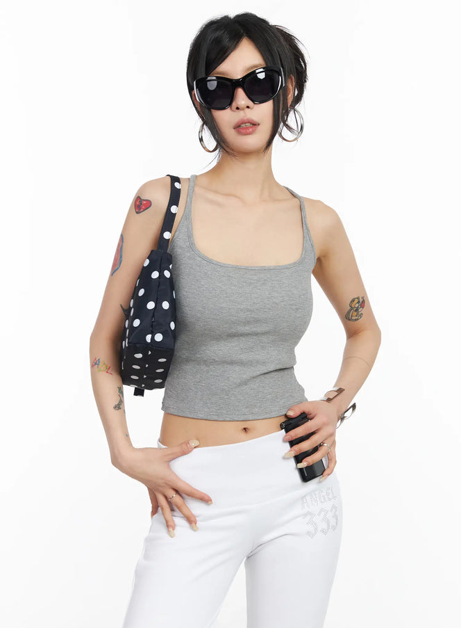 simple-halter-neck-top-cm517 / Gray