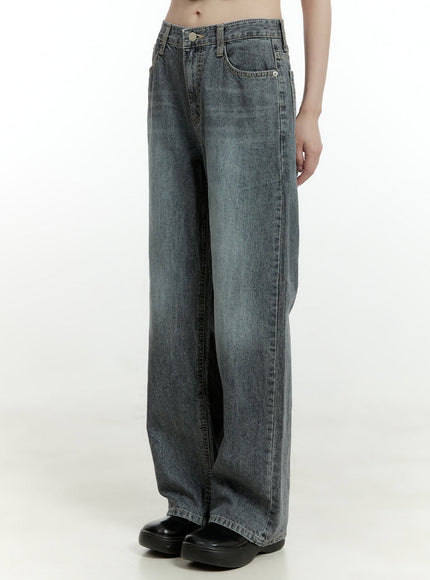 washed-wide-leg-jeans-cl426 / Gray