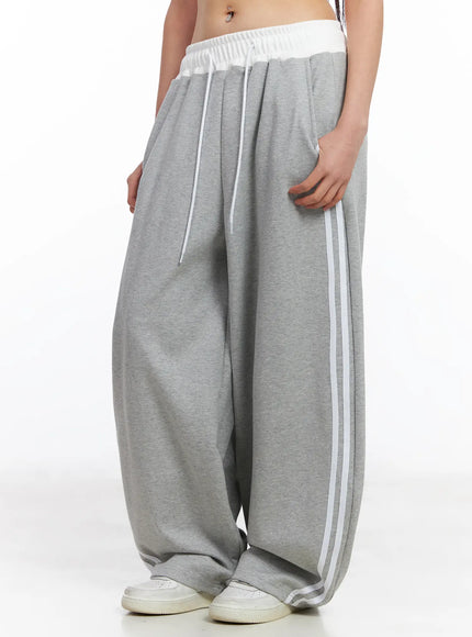 layered-two-tone-sweatpants-cf506-1 / Gray