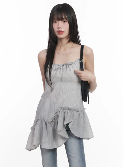 asymmetric-cami-mini-dress-cu520 / Gray