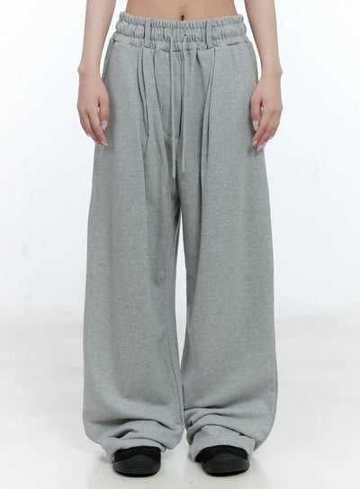Cozy Pintuck Wide-Leg Sweatpants CG501