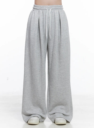 pintuck-wide-leg-sweatpants-cs519 / Gray