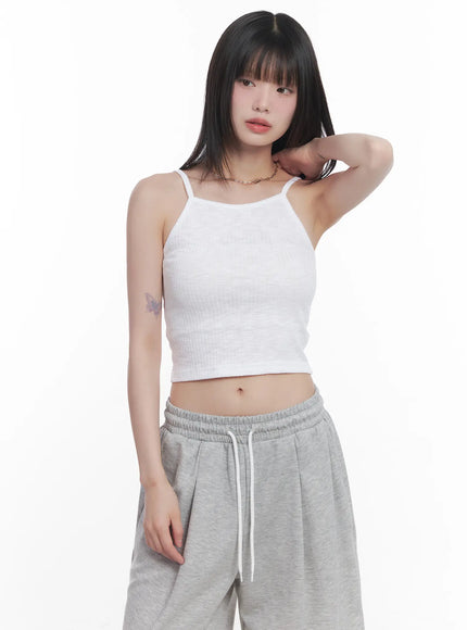 ribbed-halter-neck-cami-cu519 / White