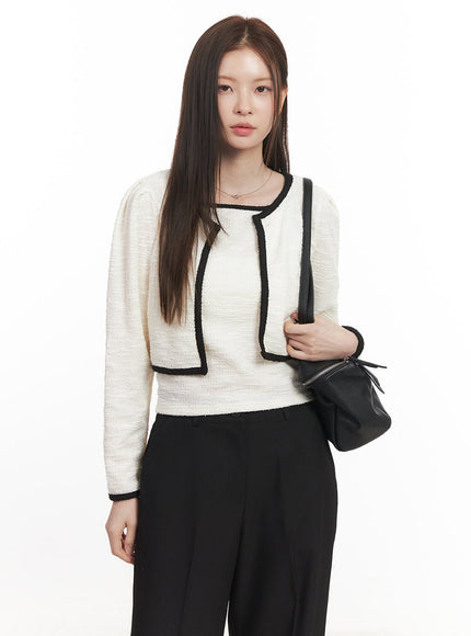 contrast-tank-top-cardigan-set-ca501 / White