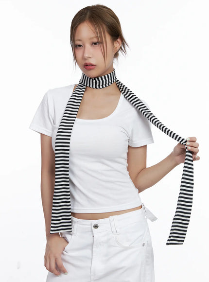 classic-striped-scarf-cl514 / White