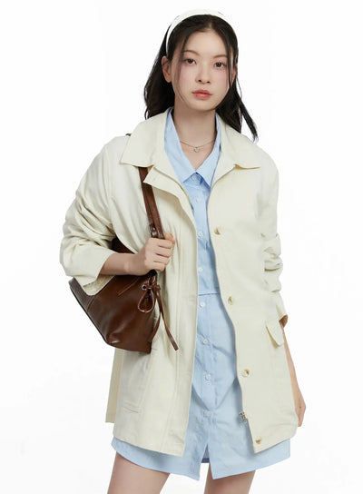 everyday-collar-jacket-j502 / Light beige