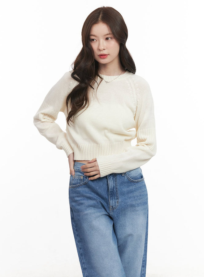 Buttoned Crop Sweater CM512