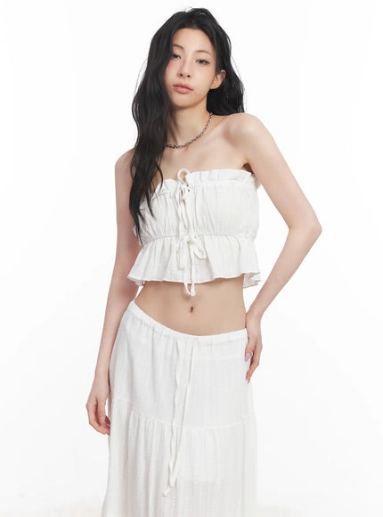 ribbon-frill-tube-top-cu510 / White