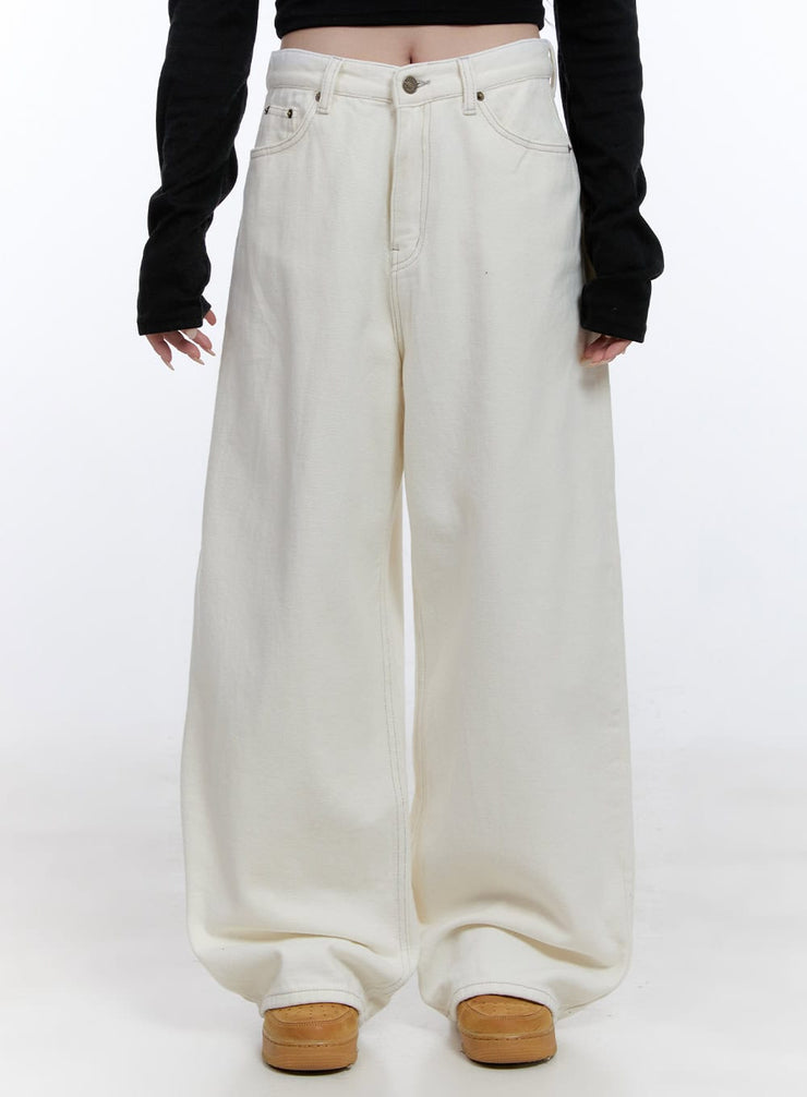 warm-comfy-wide-leg-trousers-cd419 / Light beige