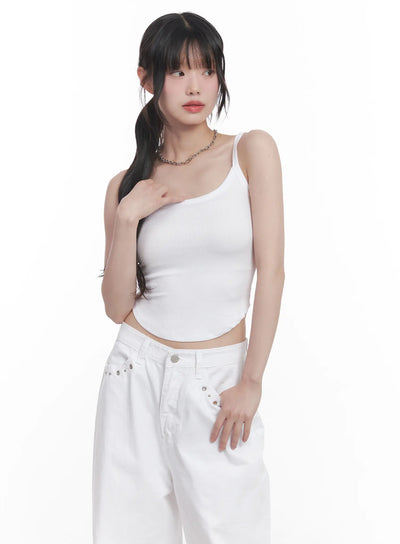 u-neck-crop-cami-top-cu520 / white