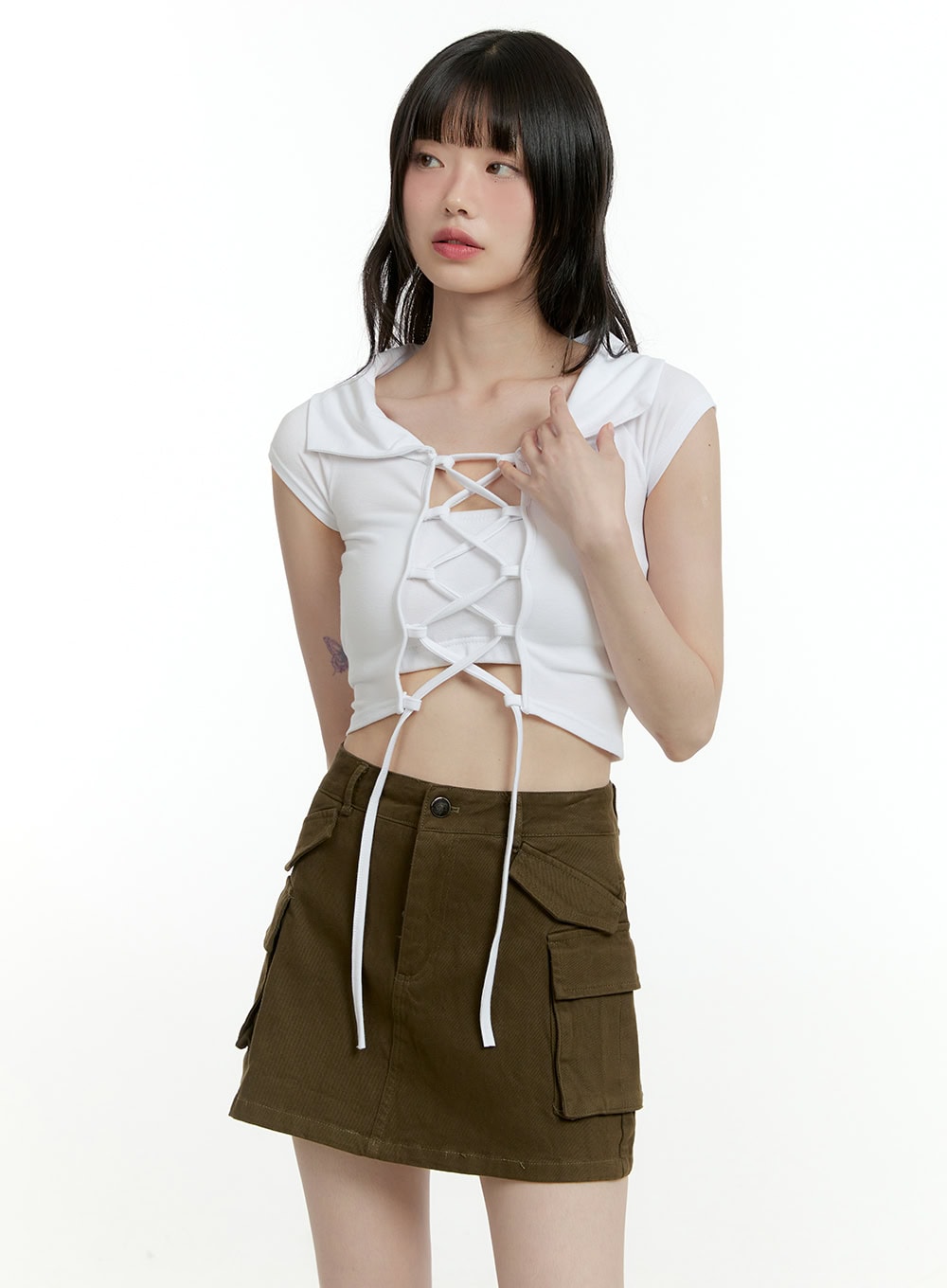 x-strap-crop-top-cl426 / Light beige