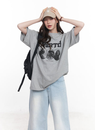 oversized-baggy-graphic-tee-cy519 / gray