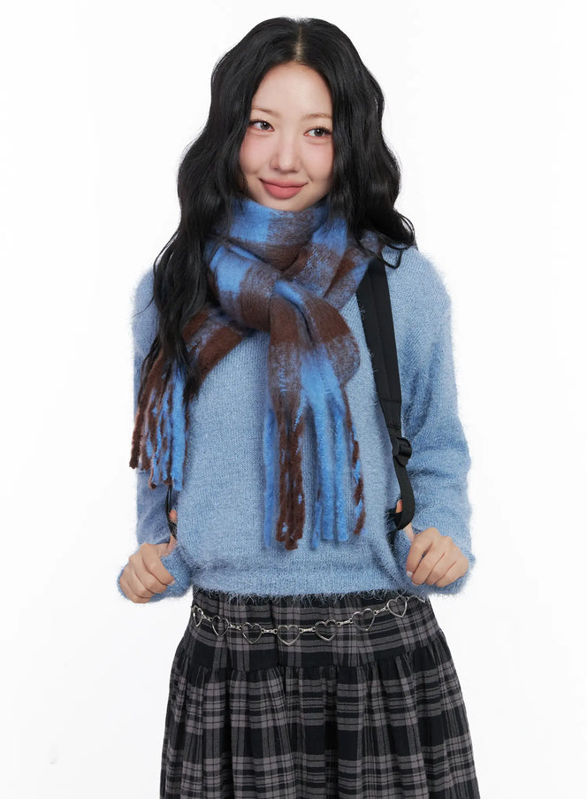 Gingham Check Scarf IN513